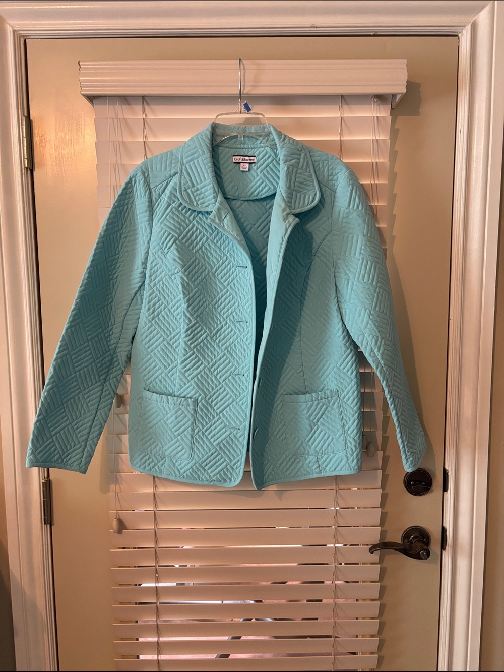croft & barrow Light Blue Quilted Blazer Jacket